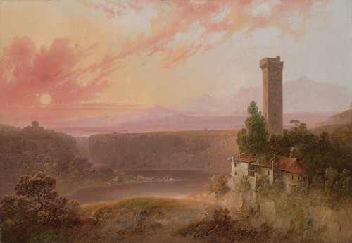Digital Print - View of Lake Nemi atSunset by Joshua Shaw