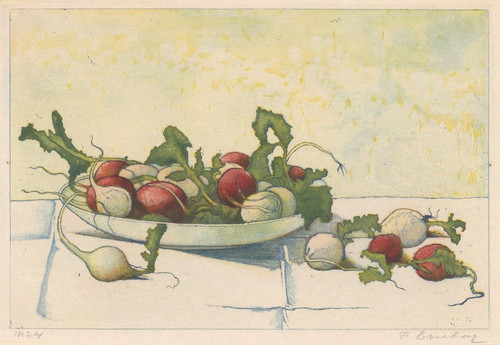 Digital Print - Witte en rode radijs in een schotel by Frans Everbag