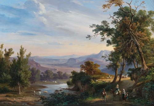 Digital Print - A View of Lago Fucino by Salvatore Fergola Digital Print - A View of Lago Fucino by Salvatore Fergola