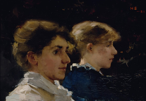 Digital Print - Two Profiles (Marianne Preindlsberger In Front) by Helene Schjerfbeck