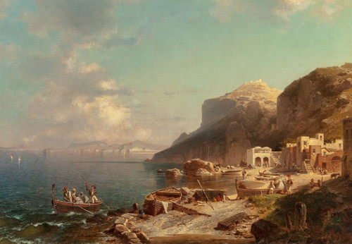 Digital Print - The port of Capri by Franz Richard Unterberger
