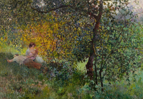 Digital Print - Family Resting In A Park by Luis Graner i Arrufi