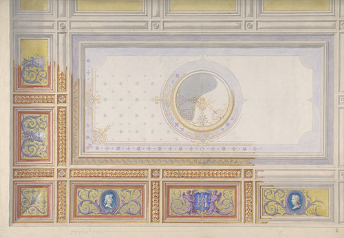 Digital Print - Ceiling Design for Bedroom of Duchesse de Newcastle, Htel of Madame Hope by Jules-Edmond-Charles Lachaise