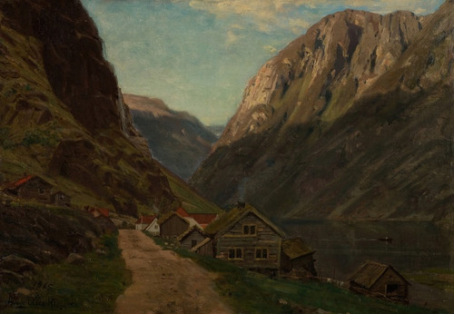 Digital Print - Parti fra Gudvangen by Amaldus Nielsen