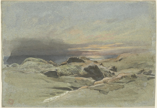 Digital Print - Sunset from a Rocky Coastline by Jean-Achille Benouville