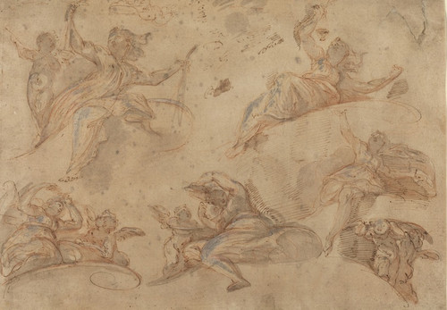 Digital Print - Allegorical Figures Seen from Below by Domenico Maria Canuti