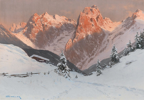 Digital Print - The Kaisertal in the Evening Light by Toni Haller