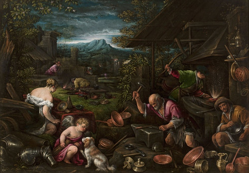Digital Print - Forge of Vulcan by Francesco Bassano the Elder