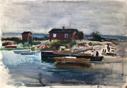 Digital Print - Binnenmeer in Stralsund by Otto Geigenberger