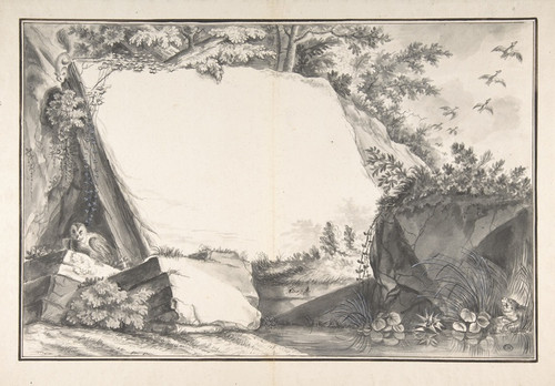 Digital Print - Design for a Title Page; Rocks and Animals by Joseph Martin Niderst