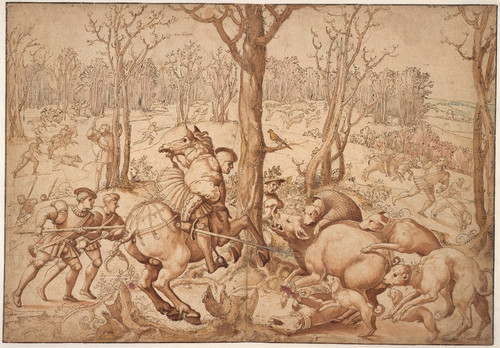 Digital Print - Vildsvinejagten by Bernard van Orley