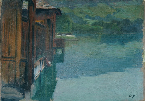 Digital Print - Bathing Cabin in Gmunden by Otto Friedrich