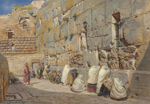 Digital Print - The Wailing Wall, Jerusalem by Carl Friedrich Heinrich Werner
