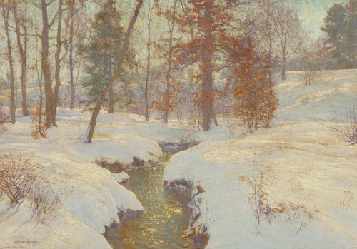 Digital Print - Oaks in Winter (Snow in November) by Walter Launt Palmer