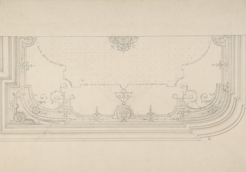 Digital Print - Design for the decoration of a wiling with strapwork and rinceaux by Jules-Edmond-Charles Lachaise