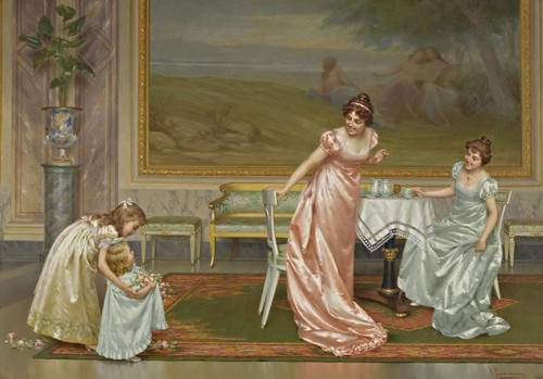 Digital Print - The Tea Party by Vittorio Reggianini