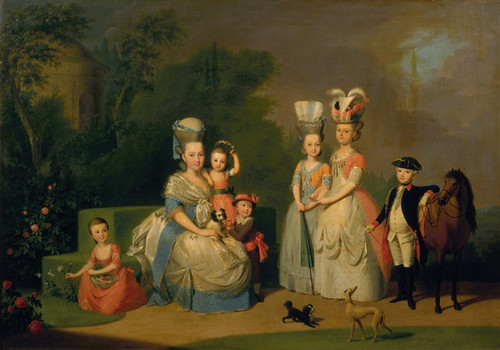 Digital Print - Portrait of Carolina Wilhelmina of Orange (1743-1787) and her Children by Anton Wilhelm Tischbein