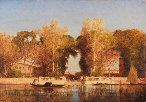 Digital Print - The French gardens in Venice by Flix Ziem