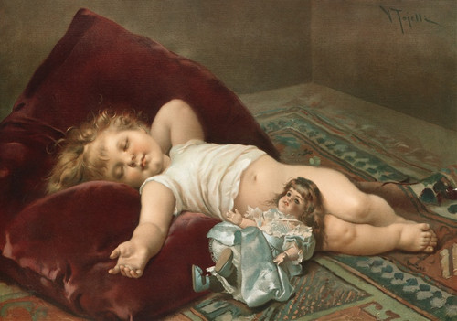 Digital Print - Sleeping Baby by Virgilio Tojetti