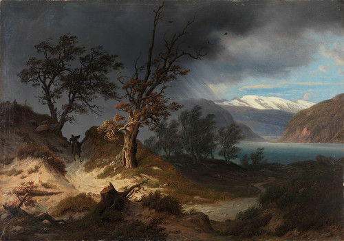Digital Print - Stormy Landscape with a Rider by Thomas Fearnley