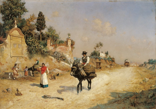 Digital Print - The Reding Fountain. By the Fountain by Guillermo Gmez Gil