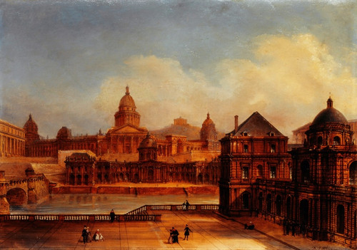 Digital Print - Vue composite des monuments parisiens by Domenico Ferri