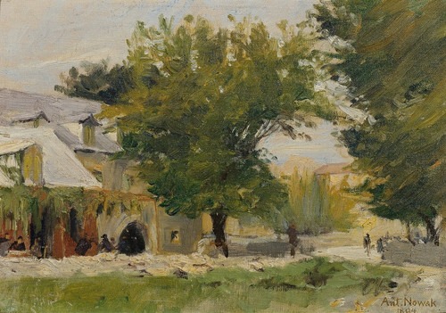 Digital Print - Gasthaus in Salona an der Strae nach Glisse by Anton Nowak