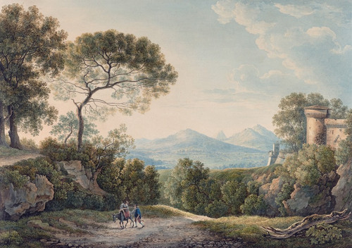 Digital Print - View from Tivoli across the Tiber Valley at Sunset by Franz Kaisermann