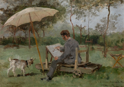 Digital Print - Armand Heins Painting Outdoors by Theo van Rysselberghe