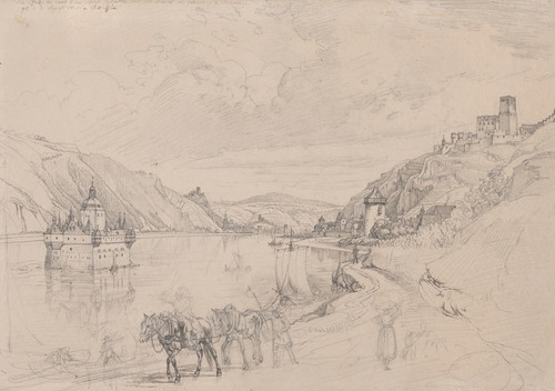 Digital Print - View of the Rhine with Pfalzgrafenstein Castle and Kaub Seen from the South-East by Johann Adam Klein