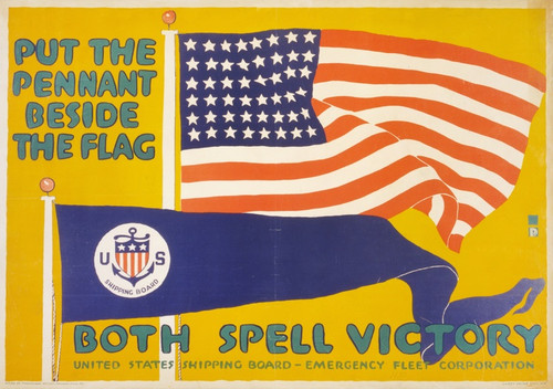 Digital Print - Put the pennant beside the flag-Both spell victory by Charles Buckles Falls