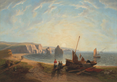 Digital Print - Unloading the catch in Freshwater Bay by John Wilson Carmichael