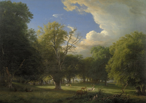 Digital Print - Summer Afternoon with a Passing Shower. The Deer Park in Jgersborg North of Copenhagen by P. C. Skovgaard