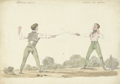 Digital Print - Duellerende mannen by Pieter van Loon