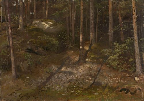 Digital Print - Forest Study by Adolph Tidemand