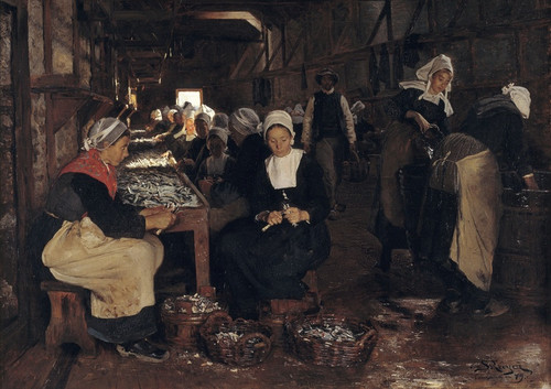 Digital Print - A Sardine Cannery in Concarneau by Peder Severin Kryer