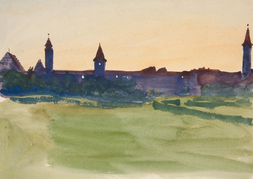 Digital Print - Architectural Study - View of a walledcity by Edwin Austin Abbey