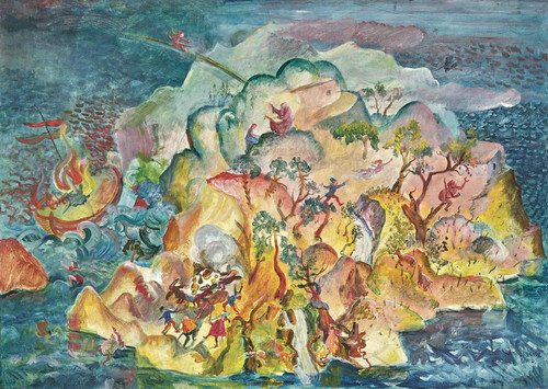 Digital Print - Die verzauberte Insel (Sturm) by Oskar Laske
