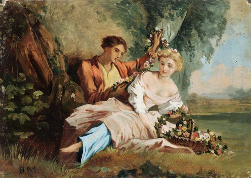 Digital Print - Galant Lovers' Tryst 'rinaldo And Armida' by Barthlemy Menn