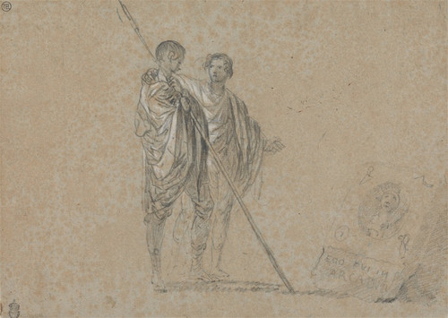 Digital Print - Study of Figures for 'A View of the Campagna' by Richard Wilson
