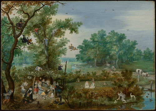 Digital Print - Merry Company in an Arbor by Adriaen van de Venne
