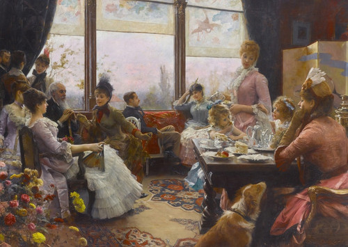 Digital Print - Five o'clock tea by Julius Leblanc Stewart