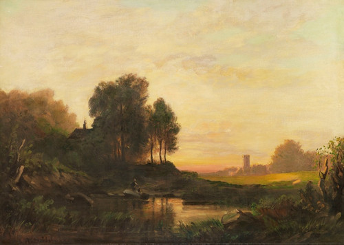 Digital Print - Abendlandschaft by August Seidel