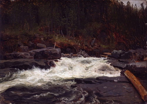 Digital Print - Waterfall in Telemark, Study for Inv.No. 427 by August Cappelen