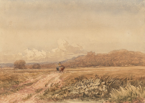 Digital Print - Horseman on a track, near Bolsover Castle, Derbyshire by David Cox