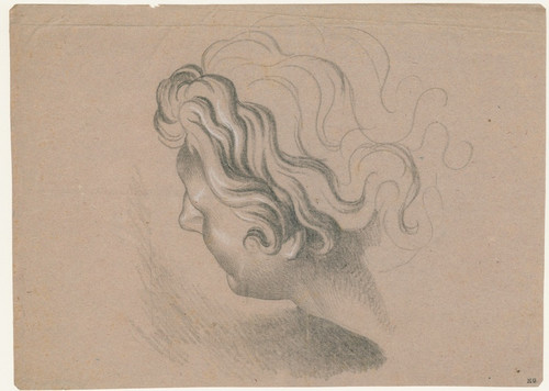 Digital Print - Vrouwenkop: naar links en schuin van achter gezien by David Humbert de Superville