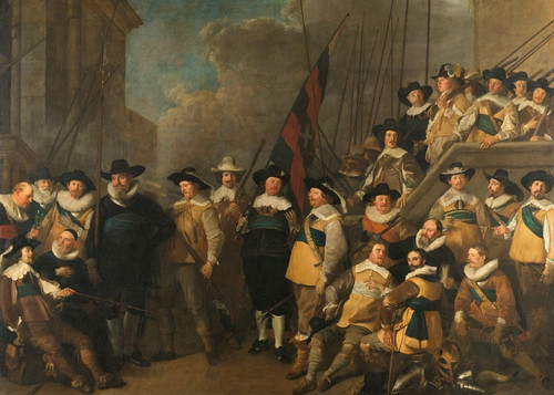 Digital Print - Officers and other Civic Guardsmen of the V District in Amsterdam under the command of Captain Cornelis de Graeff and Lieutenant Hendrick Lauwrensz by Jacob Adriaensz Backer