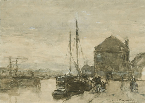 Digital Print - View of Turfmarkt and Eendjespoort in Haarlem by Johan Hendrik Weissenbruch