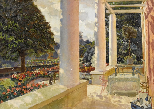 Digital Print - The MacMonnies Estate Terrace in Giverny by Mary Macmonnies Low Digital Print - The MacMonnies Estate Terrace in Giverny by Mary Macmonnies Low