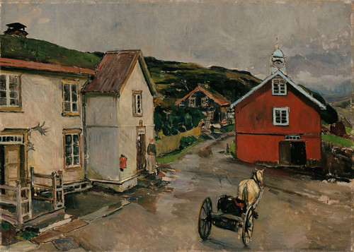 Digital Print - The Courtyard at Kongsvoll by Gerhard Munthe